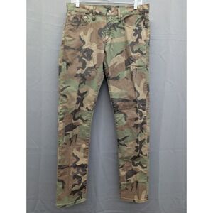 Polo Ralph Lauren Sullivan Slim Jeans Mens 31x32 Camo Big Pony Logo Print‎